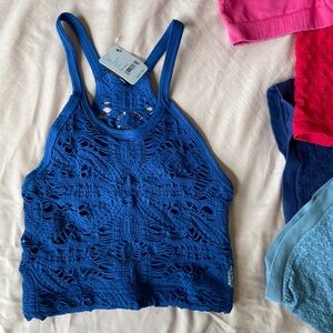 NWT Free People Movement Happiness Runs Floral Crop Tank Size: M/L